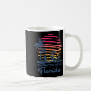 Caneca De Café Praia Clearwater Flórida Tropical Retro Pôr do Sol
