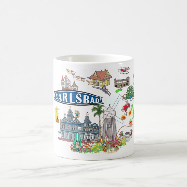 Caneca De Café Praia da Cidade de Carlsbad Diversão (Centro)
