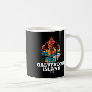Caneca De Café Praia da Ilha Galveston Texas Prancha de Surfe Sur