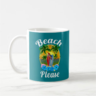 Caneca De Café Praia da Ilha Tropical, por favor