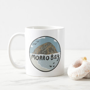 Caneca De Café Praia da Ilustração da Califórnia Central da Ba