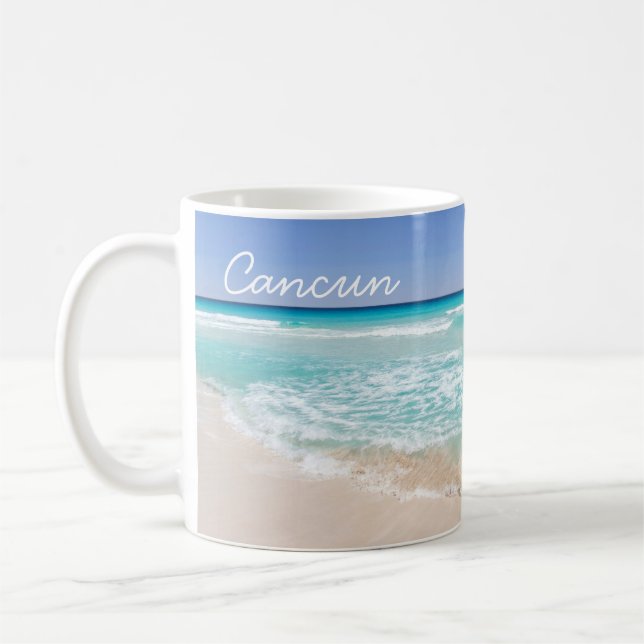 Caneca De Café Praia da Onda Tropical de Cancun México  (Esquerda)