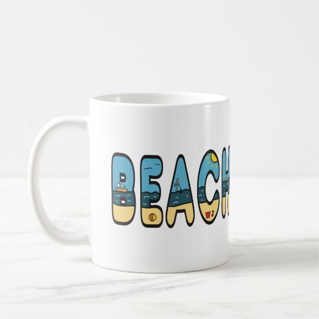 Caneca De Café Praia da praia (Esquerda)