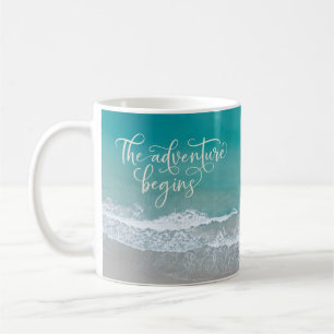 Caneca De Café Praia de areia tropical oceano aventura personaliz