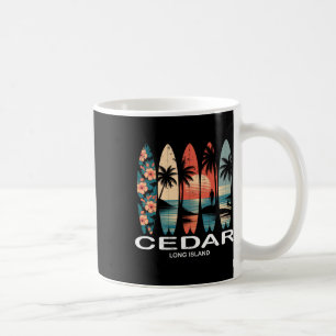 Caneca De Café Praia de Cedar Long Island Prancha de Surf Surf Re