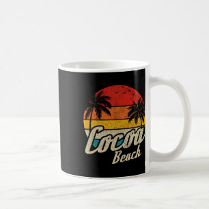 Caneca De Café Praia de Cocoa Flórida Pôr do Sol Vintage Retro Fé