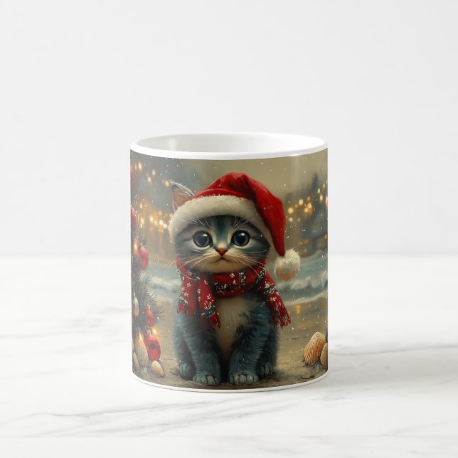 Caneca De Café Praia de Natal de Gato Azul Oriental (Centro)