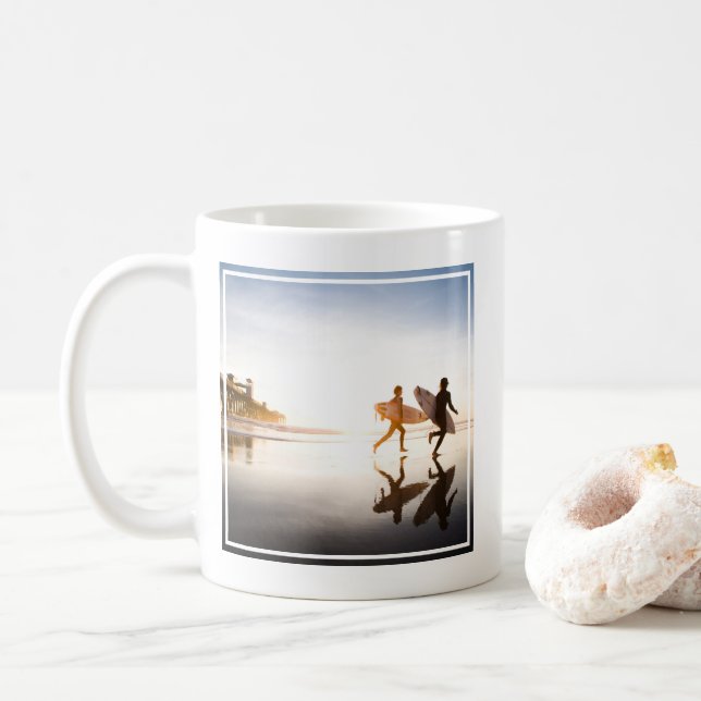 Caneca De Café Praia de Oceanside (Com Donut)