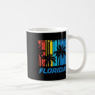 Caneca De Café Praia de Palm Trees West Palm Beach Flórida Retro