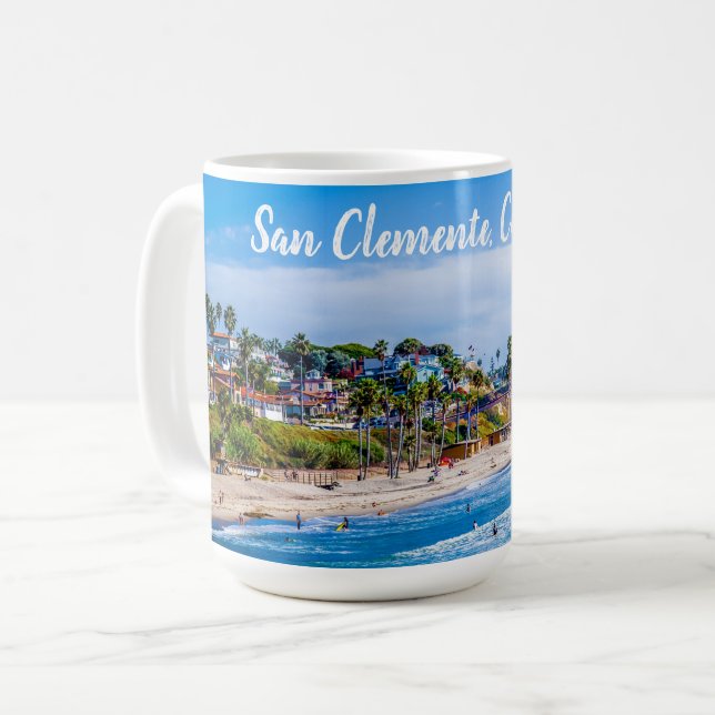 Caneca De Café Praia de San Clemente (Frente Esquerda)
