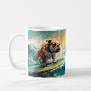 Caneca De Café Praia de Surf Bulldog Pintura