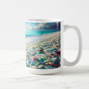 Caneca De Café Praia do Oceano Bonita com Vidro do Mar