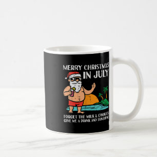 Caneca De Café Praia do Papai Noel Feliz Natal Em Julho Esqueça L