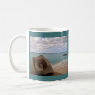 Caneca De Café Praia do paraíso de Shell do Conch