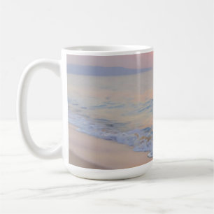 Caneca De Café Praia do Pôr do Sol Sereno Brilho do Oceano