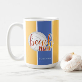 Caneca De Café praia engraçada dizendo vôlei feminina personaliza