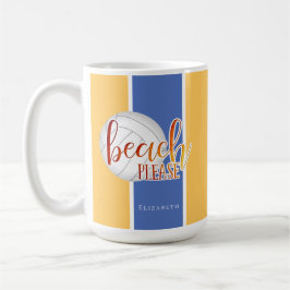 Caneca De Café praia engraçada dizendo vôlei feminina personaliza