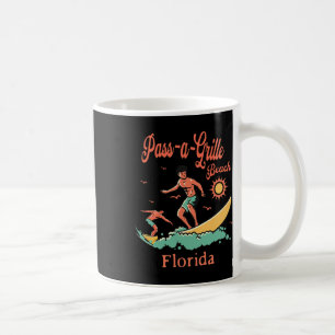 Caneca De Café Praia Florida P-a-grille Fl Surfista Surfando Pesc