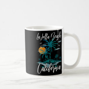 Caneca De Café Praia La Jolla Califórnia Palmeiras Família Verão