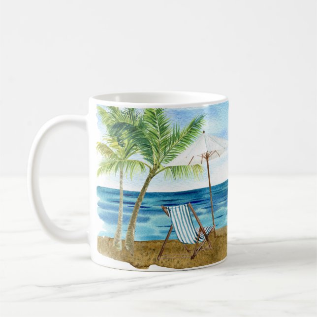 Caneca De Café Praia Náutica da Palmeira do Farol Personalizado (Esquerda)