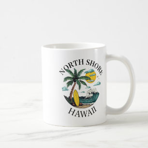 Caneca De Café Praia Norte Oahu Havaí Lembrança Surfando Havaiano