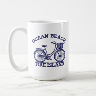 Caneca De Café PRAIA OCEÂNICA Fire Island bicicleta verão Long Is