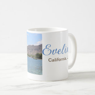 Caneca De Café praia oceânica viagem adicionar nome local cidade