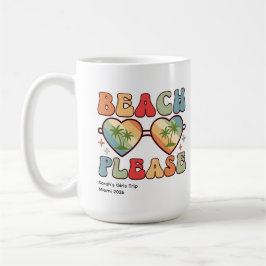 Caneca De Café Praia Por Favor Óculos de Sol Palmeiras Pôr do Sol