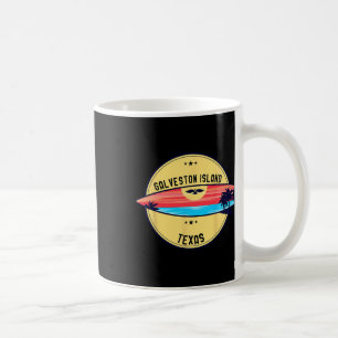 Caneca De Café Praia Retro da Ilha Galveston Texas Surf