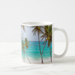 Caneca De Café Praia tropical colorida
