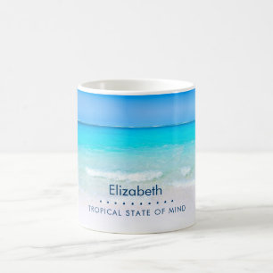 Caneca De Café Praia tropical com um mar de turquesa