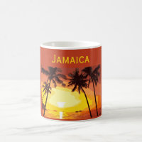 Praia Tropical Sunset Jamaica Palm Trees Qualquer