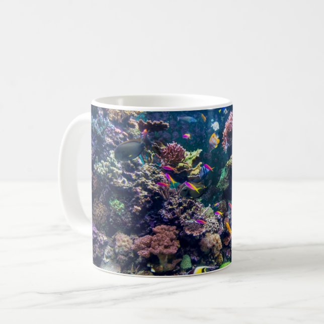 Caneca De Café Praias Tropicais | Coral submarino (Frente Esquerda)