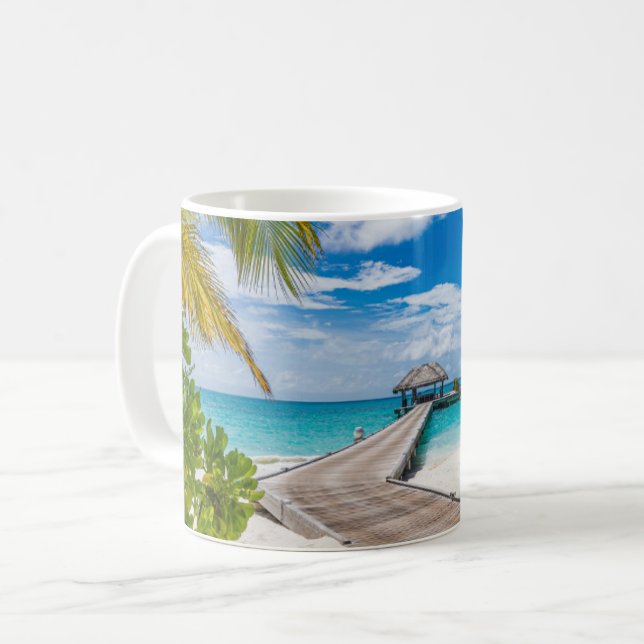 Caneca De Café Praias Tropicais | Ilhas Madeira Maldivas (Frente Esquerda)