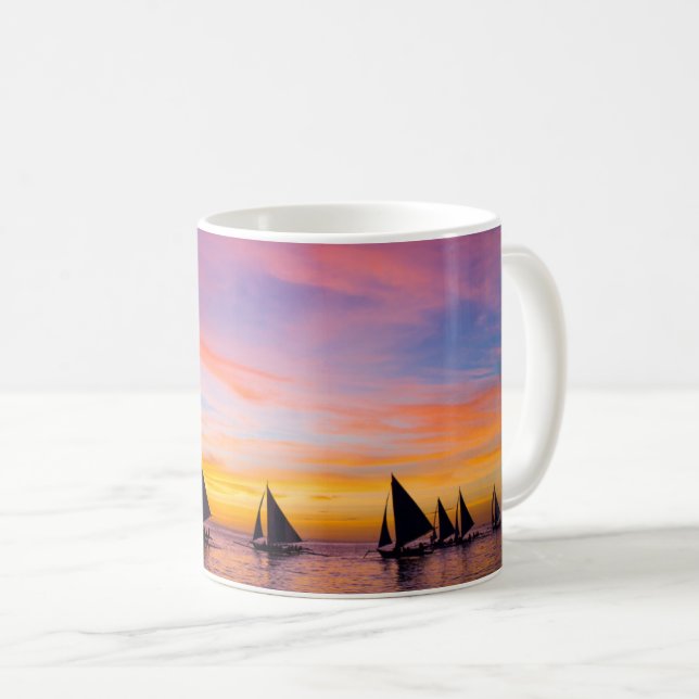 Caneca De Café Praias Tropicais | Motoveleiros, Phillipines (Frente Esquerda)