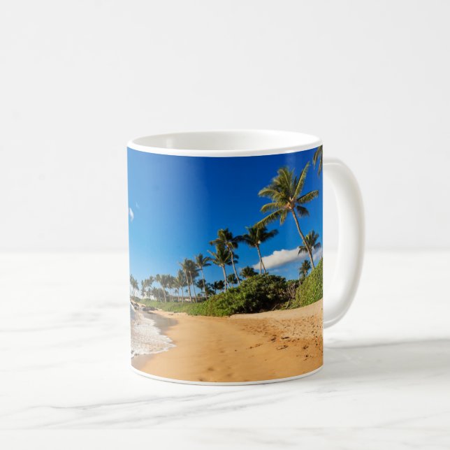 Caneca De Café Praias Tropicais | Wailea, Maui, Havaí (Frente Esquerda)