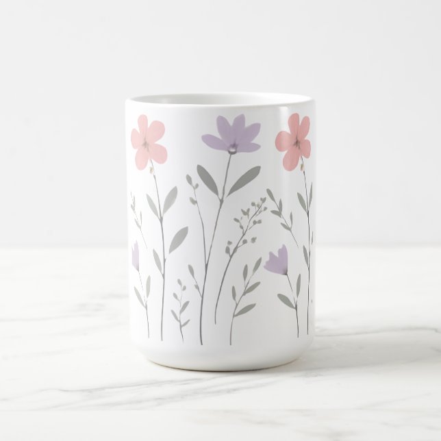 Caneca De Café Pranchas Florais Pastel Bloom para Meninas Adolesc (Centro)