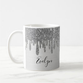 Caneca De Café Prata de café personalizado cerâmico com brilho