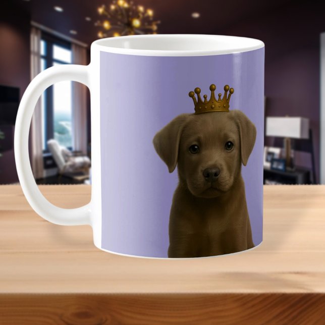 Caneca De Café Prata Labrador em Dourada Coroa (Silver Labrador Puppy in Gold Crown Cute Coffee Mug
by Ricaso. Sweet pup dog in royal crown)