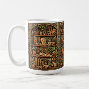 Caneca De Café Prateleira de livros aconchegante livros supriment