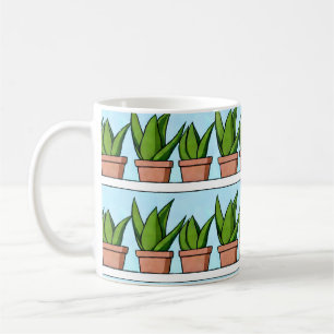 Caneca De Café Prateleiras de Aloe Vera Plantas Ai Art