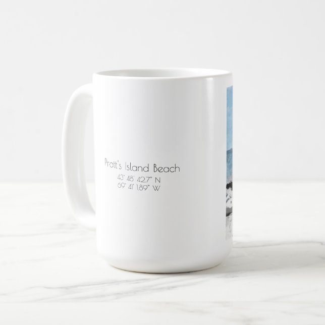 Caneca De Café Pratt Island Beach, Grande Mug de café (Frente Esquerda)