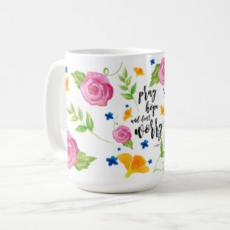 Caneca De Café Pray a esperança & não se preocupe