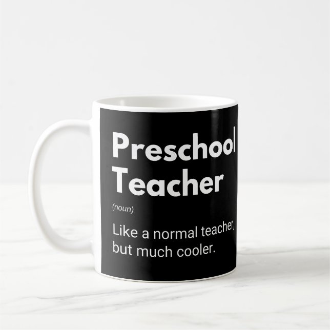 Caneca De Café Pré-Escolar Professora Engraçada Definição (Esquerda)
