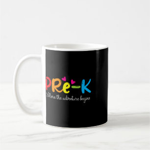 Caneca De Café Pré-k Onde a Aventura Começa