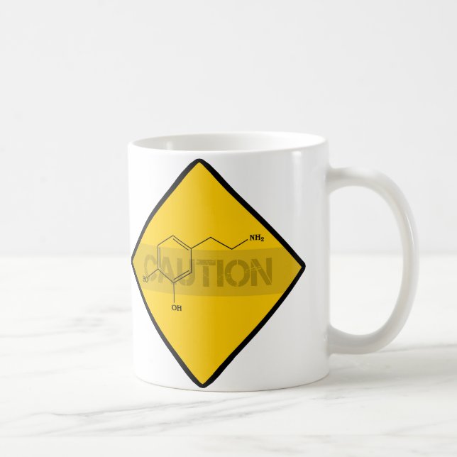 Caneca De Café Precaução: Dopamina (Direita)