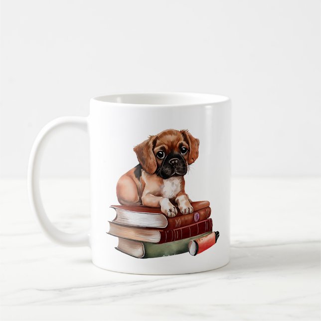 Caneca De Café Precioso doce com livros (Esquerda)
