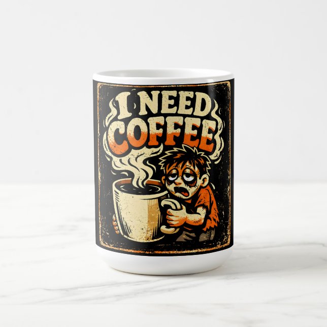 Caneca De Café Preciso de Café – Humor de Sobrevivência Matinal (Centro)