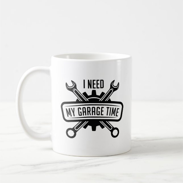 Caneca De Café Preciso do meu tempo na garagem (Esquerda)