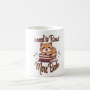 Caneca De Café Preciso Ler Mais Livros" Kawaii Cat Mug